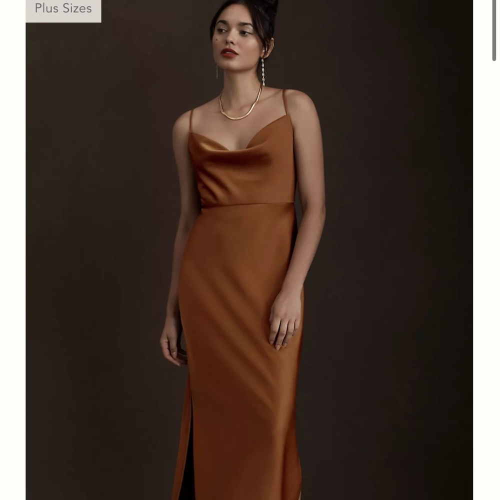 BHDN Cali Satin Charmeuse Midi Dress Anthropologie